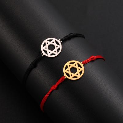 Dreamtimes Star of David Bracelet Stainless Steel Hexagram Pendant Je Bracelet Star of David Je Jewelry for Women Mens