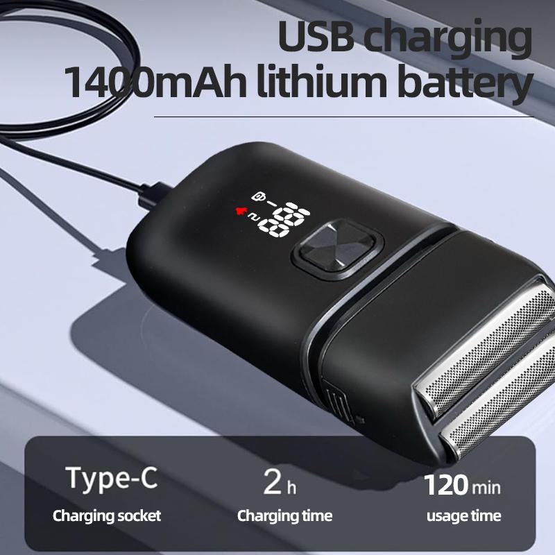 Electric Razor for Men 2 Speeds Bald Head Shaver Beard Trimmer with LED Display Rechargeable Wet Dry Shaving Machine