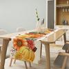 Fall Watercolour Pumpkin Linen Table Runner Party Decor Thanksgiving Flower Print Kitchen Dining Table Runners Autumn Decoration