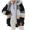 Women's Plush Jacket Winter Warm Coat  Fashion Loose Plush Multicolor Hooded Jacket