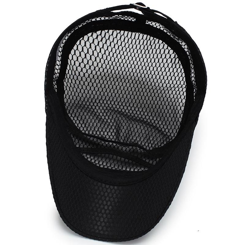 Breathable Mesh Sunscreen Flat Top Hat for Middle-Aged and Elderly Men - Casual Outdoor Cap.