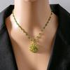 Green Flower Zirconia Pendant Necklace  Perfect For Women's Daily Commuting, Valentine's Day, Christmas Parties,