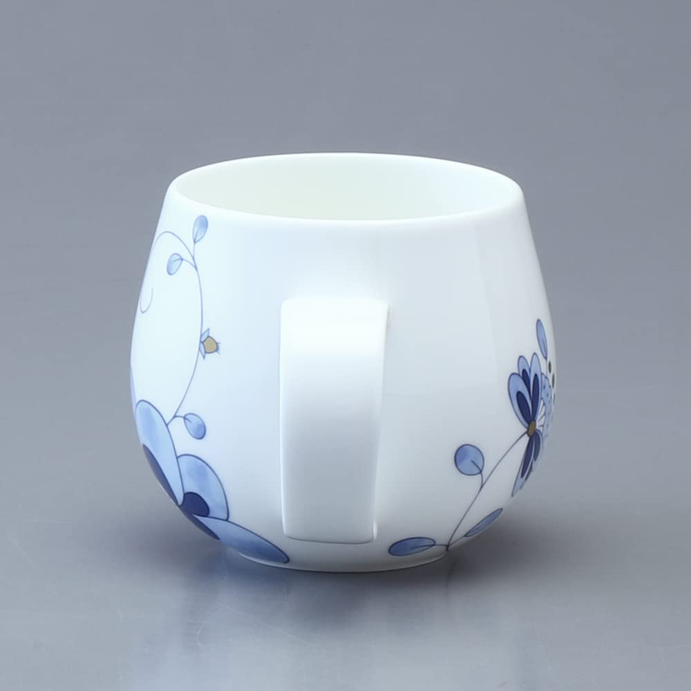 NARUMI Milano Duo Mug, 360cc, Blue, Plum Blossom Balloon Shape, Heartwarming Design, Microwave and Dishwasher Safe, Gift Boxed, 52442-2816