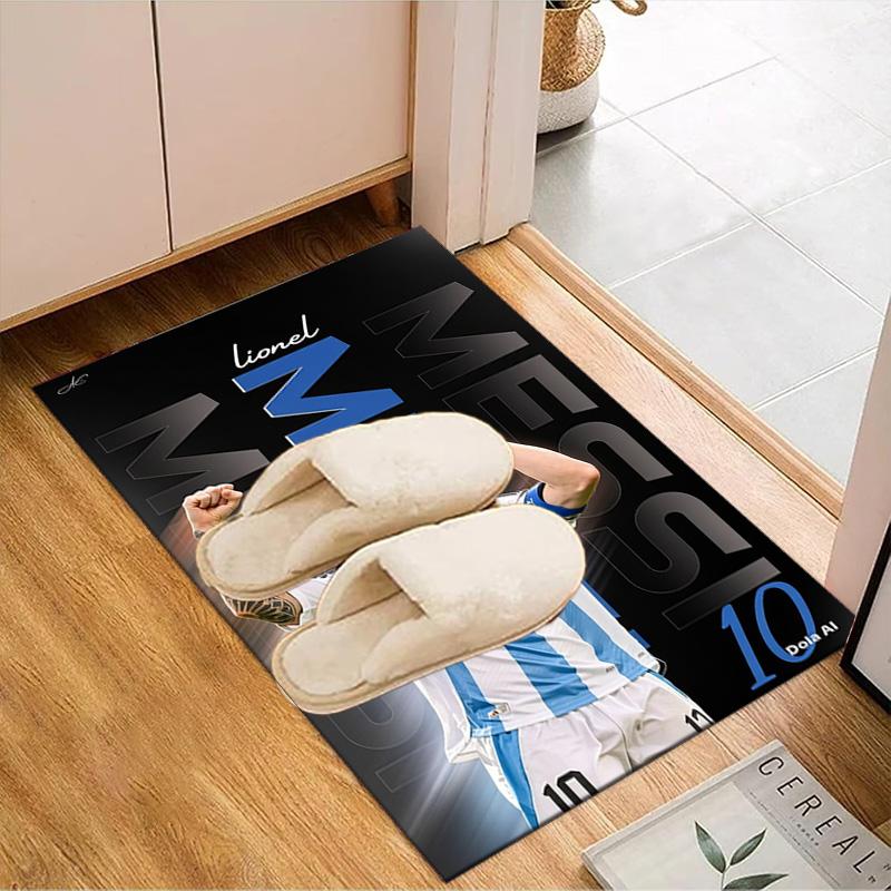 Golden Messi Glory Rug Game Carpet, Floor Mat for Bedroom Living Room Entryway Rug, Home Decor Idea Gift for Christmas Birthday