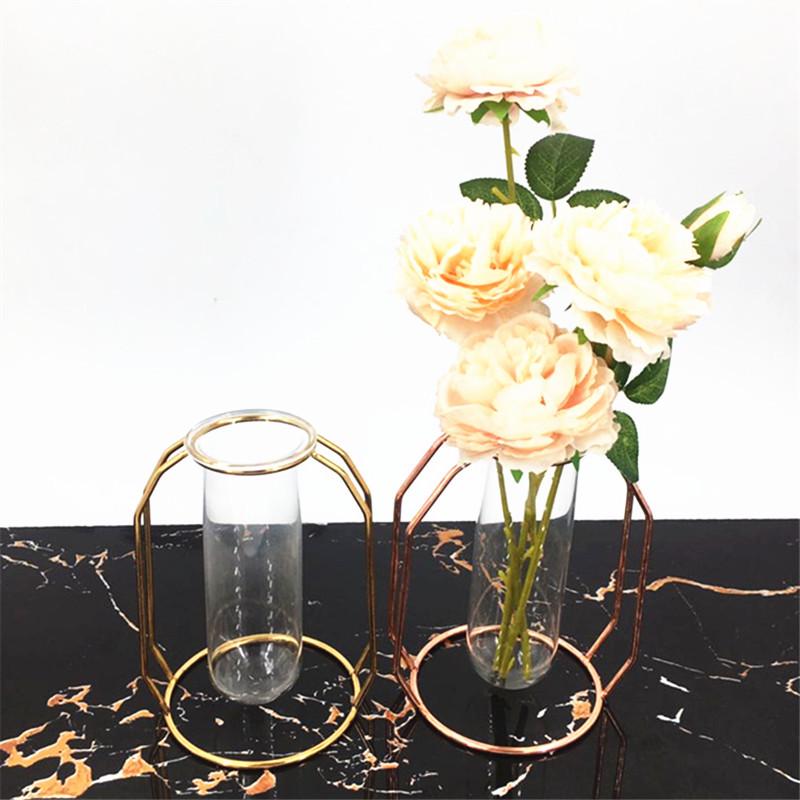 Creative Wrought Iron Hydroponic Plant and Flower Stand Vase