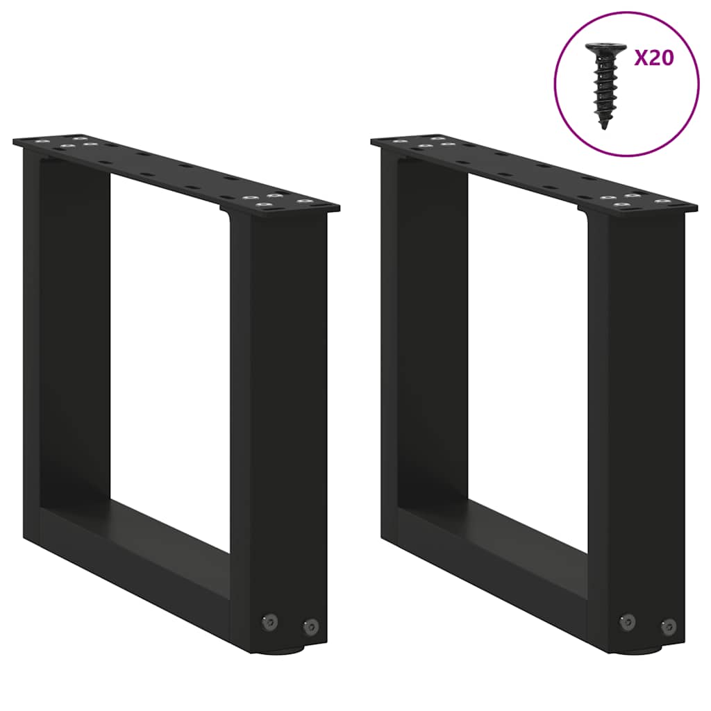 Vidaxl Coffee Table Legs, 2 Pcs, Black, 40X(30-31) Cm, Steel