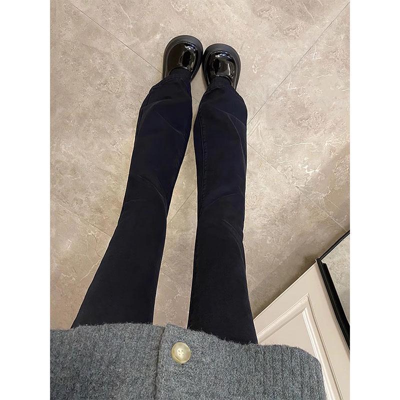 

Women s Fleece-Lined Black Bootcut Jeans: Plus Size, Stretchy & Slimming for Pear-Shaped Bodies - Perfect for Autumn/Winter. 5XL