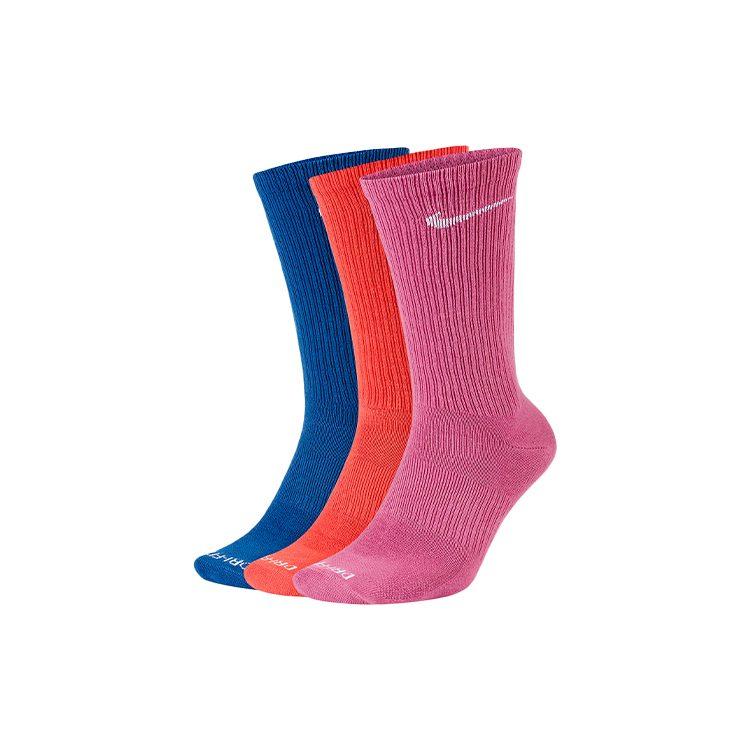 Nike Everyday Plus Lightweight Crew Socks Unisex 3 Pack Pink Blue DC7537-902