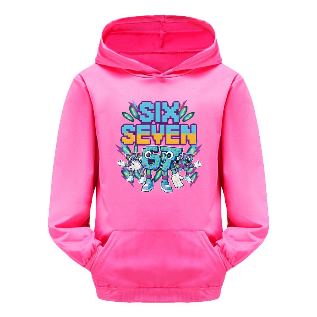 

5220 Дитячі хлопчики Дівчата Вкрасти Brainrot 67 Шість Сім Принтовані Повсякденні Толстовки з Довгими Рукавами Топ 120cm рожевий червоний колір
