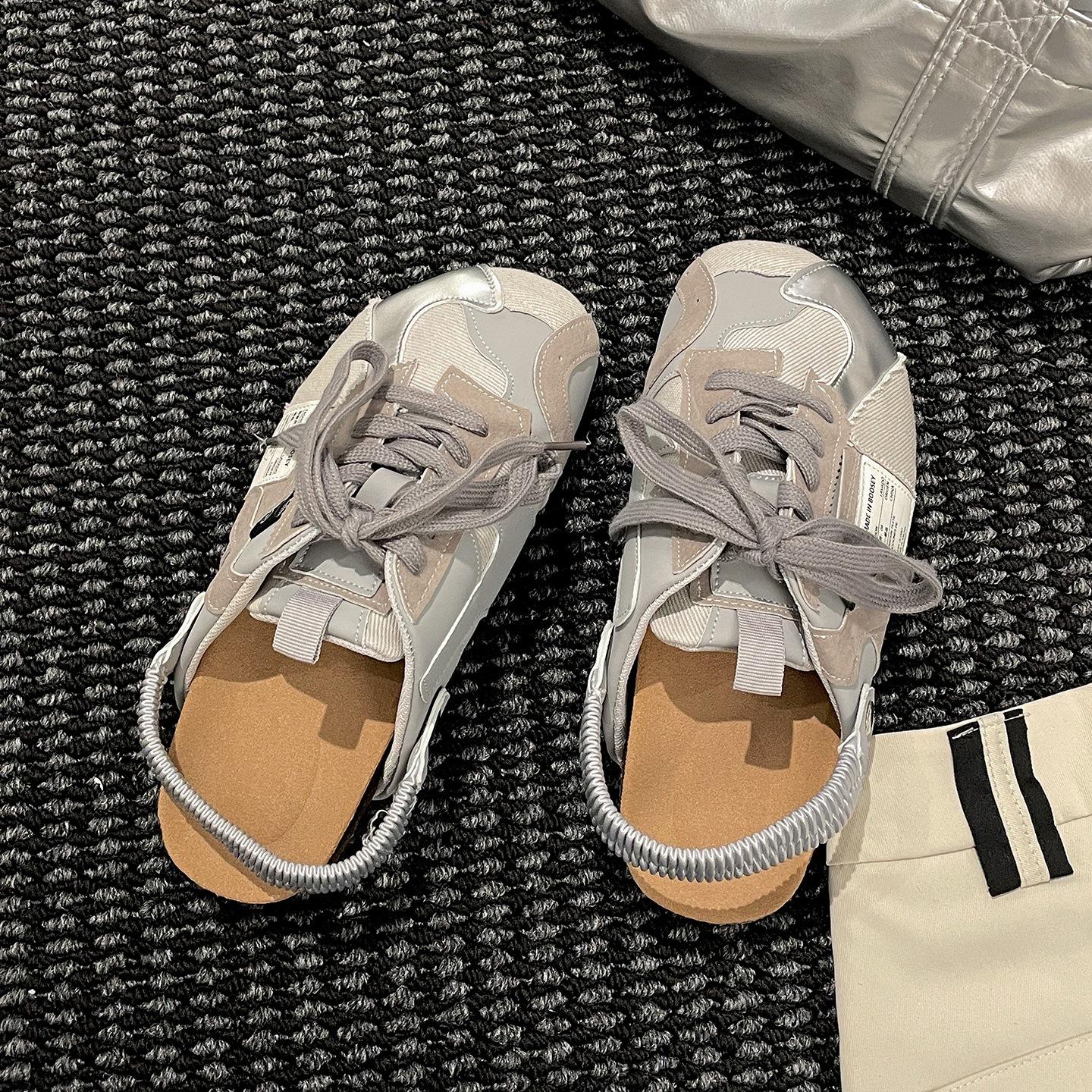 

Queen fan explosion Internet celebrity thick-soled bag head slippers women s summer wear 2025 new non-slip half-drag Birkenstock shoes 40