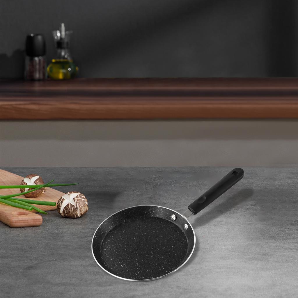 Crepespfanne Bratpfanne 18cm Verbrühschutzgriff Leicht zu reinigen Für Gas- und Induktionsherd Gesund marmorbeschichtet
