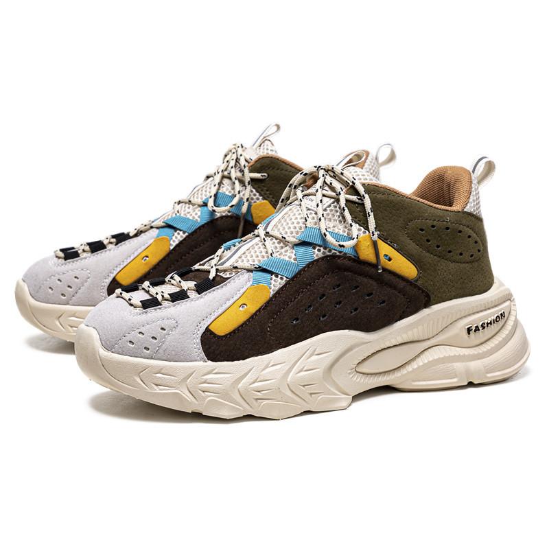 

Кожаные туфли Daddy Shoes с толстой подошвой, весна 2024, новые мужские повседневные спортивные туфли с индивидуальной цветовой гаммой, кроссовки для бега с дутой подошвой 44 синий