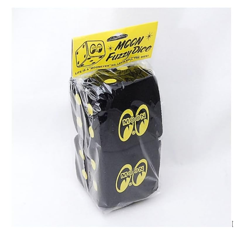 MOONEYES MOON Fuzzy Dice (MG878:BK) Car, Motorcycle, American Goods