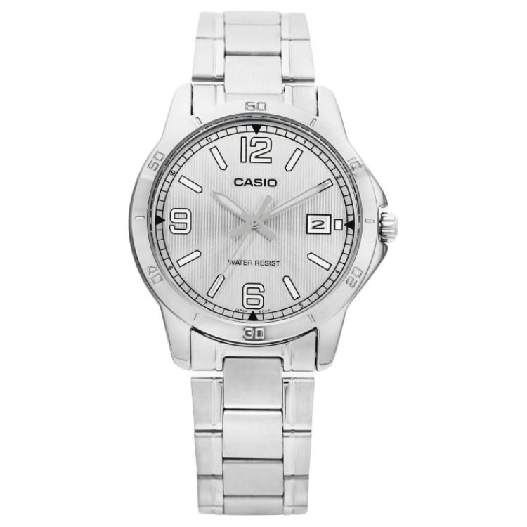 

CASIO Quartz Movement Stainless Steel Strap Watch Men s Watches Silver Dial MTP-V004D-7B2 Silver Dial