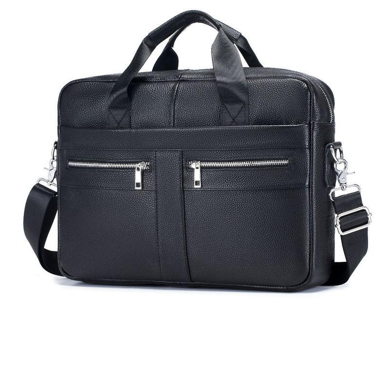 Layer Cowhide Men's Business Briefcase, Briefcase for Computers, Single Shoulder Crossbody Bag, Genuine Leather Handbag