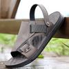 Sandals Men's Casual Shoes Non-slip Soft-soled Beach Shoes Leather Summer Breathable Two Wear Outside All Matching Slippers