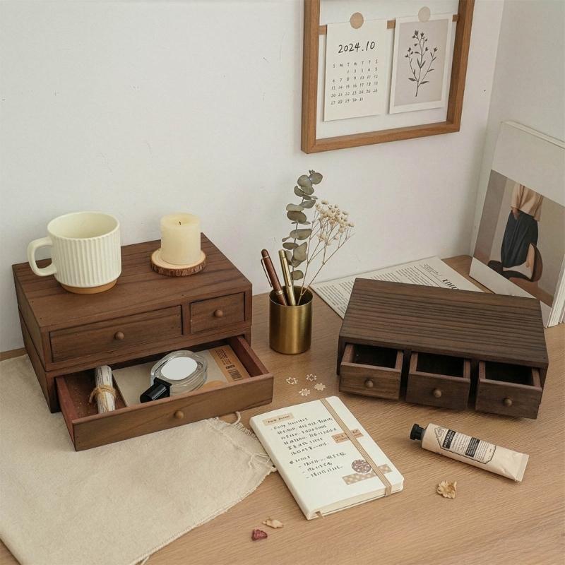 Holz Schreibtisch-Organizer Mit Mehreren Fächern Für Büros Heimdekoration Aufbewahrungsbox Für Schreibwaren Kosmetik