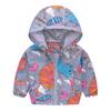 Children's Loose Casual Printed Zipper Hooded Cardigan Jacket