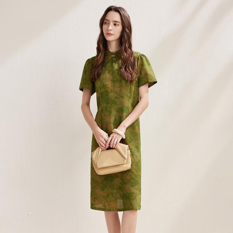 Zhaojun New Chinese Style Mulberry Silk Qipao Dress