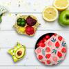 Set da 3 Pezzi Involucri Alimentari in Cera d'Api Riutilizzabili Cotone Biologico Eco-friendly Panno Cerato Sostituto della Pellicola di Plastica Domestica Lavabile Modello Limone