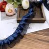 Bordure en Dentelle Plissée Double Couche Premium Ruban de Soie pour Accessoires de Vêtement DIY