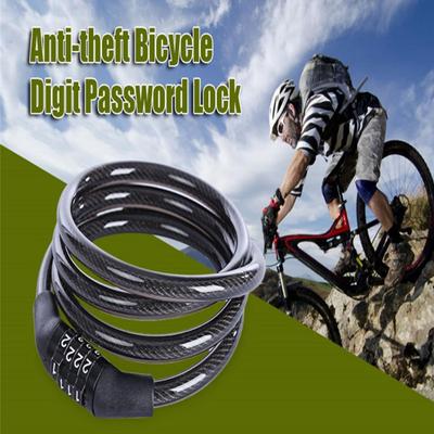 Anti-theft Bike Lock Bicycle Padlock Electric Scooter Motorcycle 4 Password Chain Safety Combination Lock Bicycle