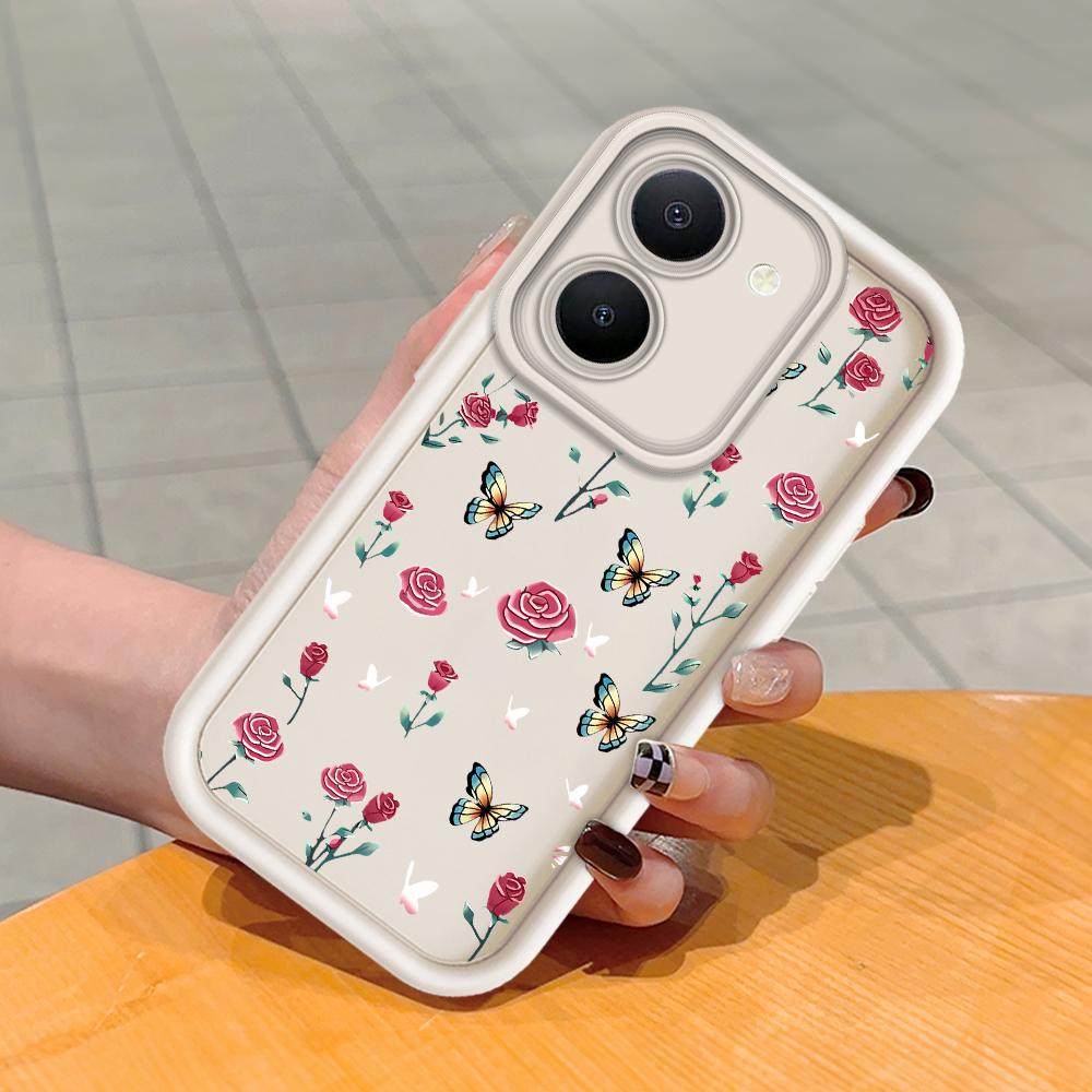 Soft Silicone Square Ladder Printing Pattern Phone Casing Full Cover Camera Shockproof Protection Rubber Case for Vivo