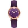 Fashionable Ladies' Quartz Watch With Decorative Night Light And Leather Strap