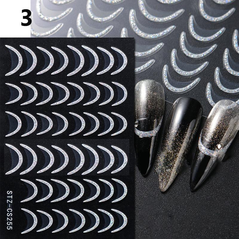 

Металлические серебристые полоски для маникюра, металлические хромированные полоски, лоза, пламя, самоклеящиеся наклейки, лента, завитки, французские слайдеры, декор, фольга as the picture
