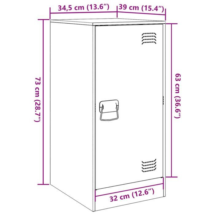 VidaXL Buffet Pink 34.5x39x73 Cm Steel, Cabinet, Cupboard, Highboard, Sideboard, Storage Cabinet, Organizer 841710
