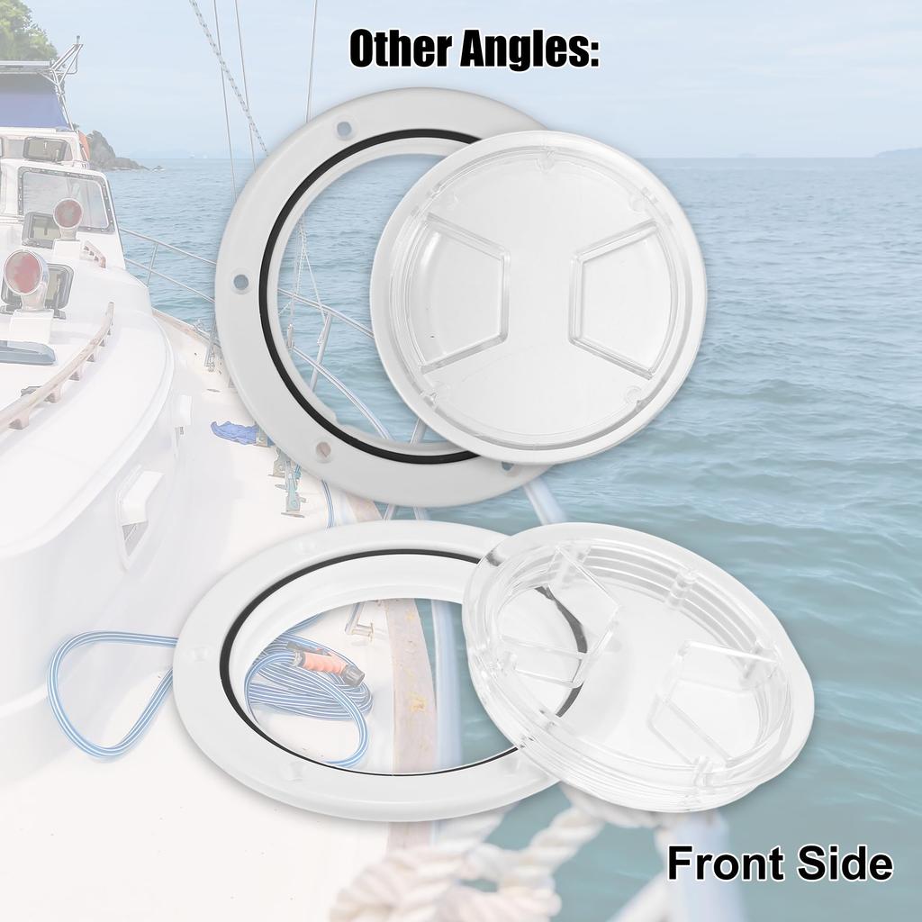 uxcell 4" Boat Hatch Round Inspection Deck Plate Marine Access Hatch with Removable Transparent