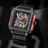 WM Watch Square Waterproof Skeleton Mechanical Watch with Sapphire Crystal and Stainless Steel Case, Welly Merck 091M