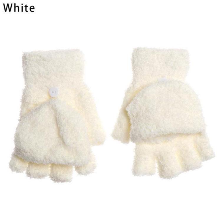 Unisex Rukavice s odklápěcími prsty Dámské Korálový samet Odolné proti chladu Palčáky Zimní teplé Měkké Dvouúčelové Fleece rukavice