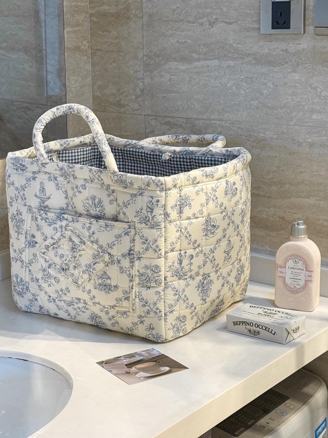 Foldable Floral Laundry Hamper Lightweight Portable and Multi-use Storage Basket 1363₽