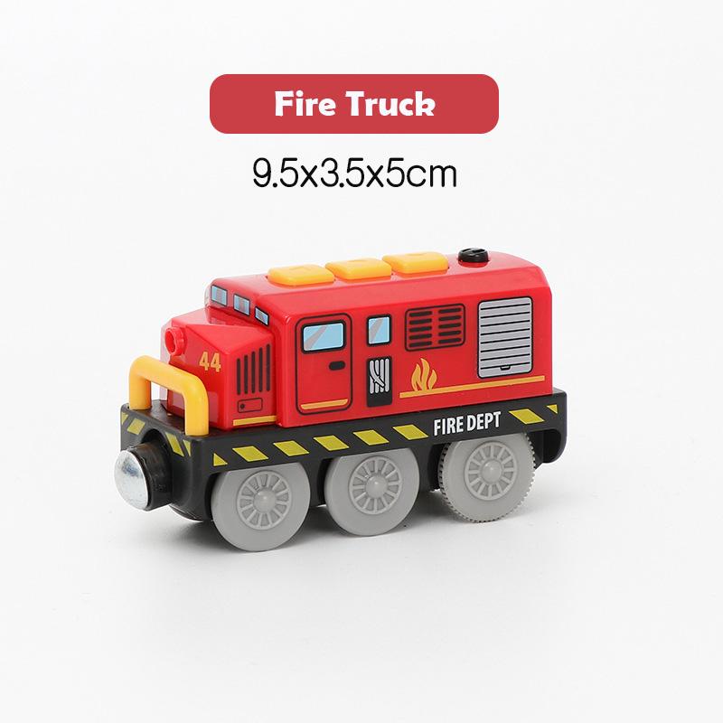 Kids RC Electric Train Set Locomotive Magnetic Train Diecast Slot Toy Fit for Wooden Train Railway Track Toys for Children Gifts