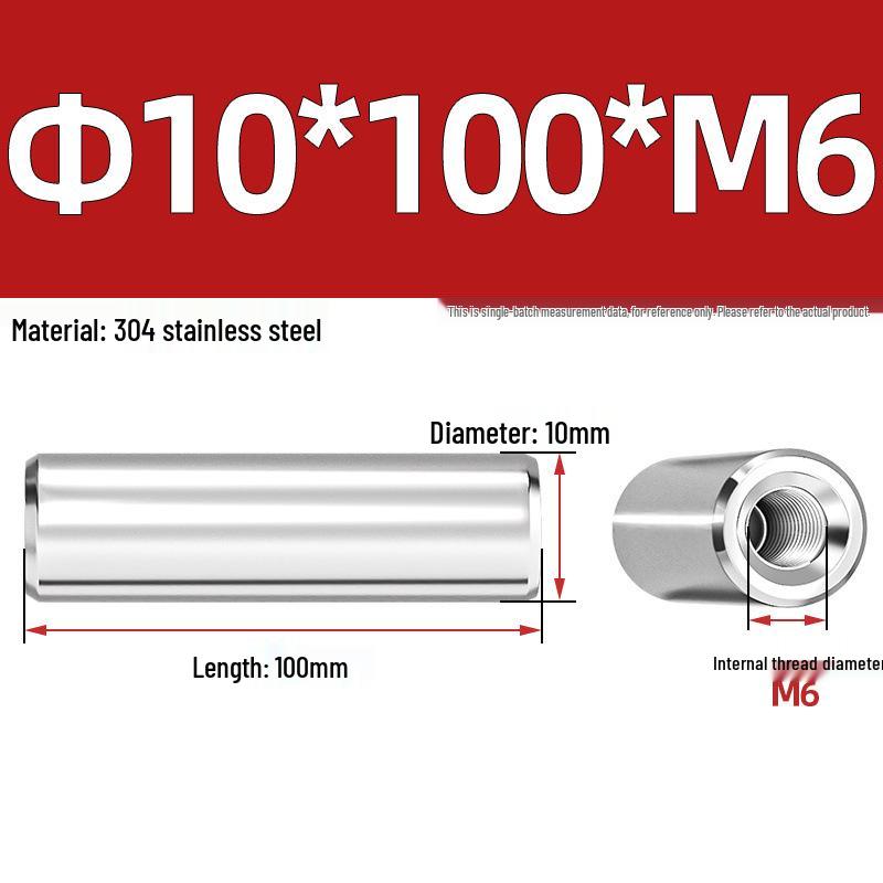 Pin Cilindric din Oțel Inoxidabil 304 cu Filet Interior M4/M6/M8 și Orificiu - Coloană de Suport și Ghidare