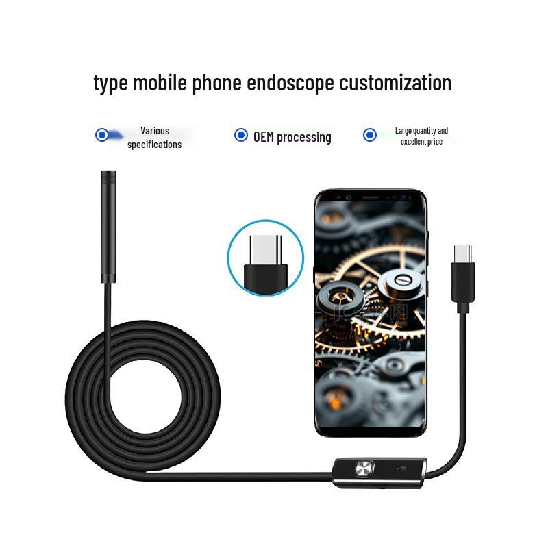 Endoscópio Móvel HD Tipo-C de 5,5 mm para Inspeção Industrial e de Tubulações