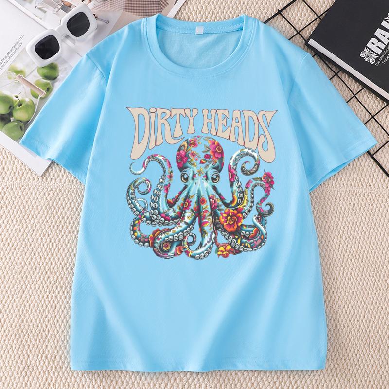 Dirty Heads Octopus TShirt Unisex Unisex Cotton Round Neck Printed Tshirt Casual ShortSleeve T Shirt Comfortable Clothing