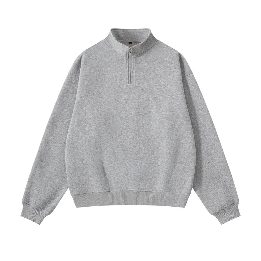 Fall Half Zip Stand Collar Loose Vintage Sweatshirt Unisex Fleece Pullover FW350 Classic Solid Color Cozy Casual