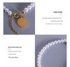 Chinese Round Fu Character Pearl Bracelet, Best Friend Women's 18K Gold Titanium Steel E242
