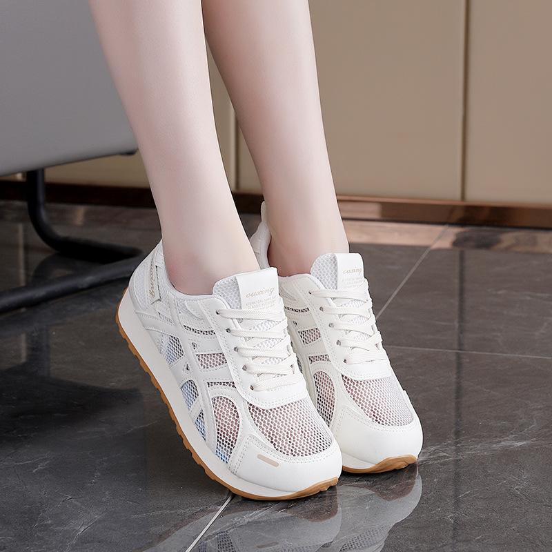 Customized ins Korean version mesh shoes women's 2025 summer new breathable female student casual sports shoes women's G9007