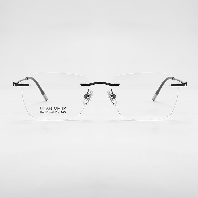 Lzabella Titanium Rectangular rimless Eyeglasses Frame Simple And Stylish Men and Women Lightweight Frameless Glasses 1603
