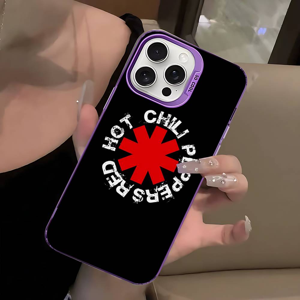 Red Hot Chili P-Peppers Band Phone Case Color Silver Shell For IPhone 17 16 15 14 13 12 11 Pro Max Plus