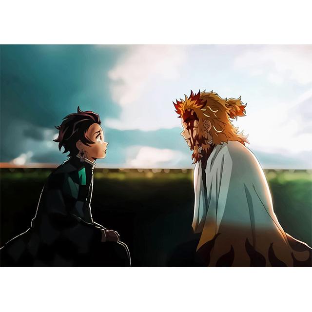 Japonské horkokrevné bitevní anime Demon Slayer Tisky Plakát Plátno Obraz Moderní Nástěnné Umění Obraz Obývací Pokoj Ložnice Domácí Dekorace