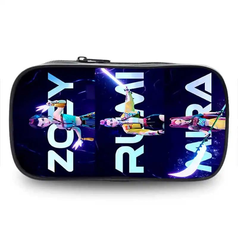 KPop Demon Hunters Pencil Case Anime Print Peripheral Pen Pouch Cartoon Student Stationery Storage Bags Back To School Gifts New