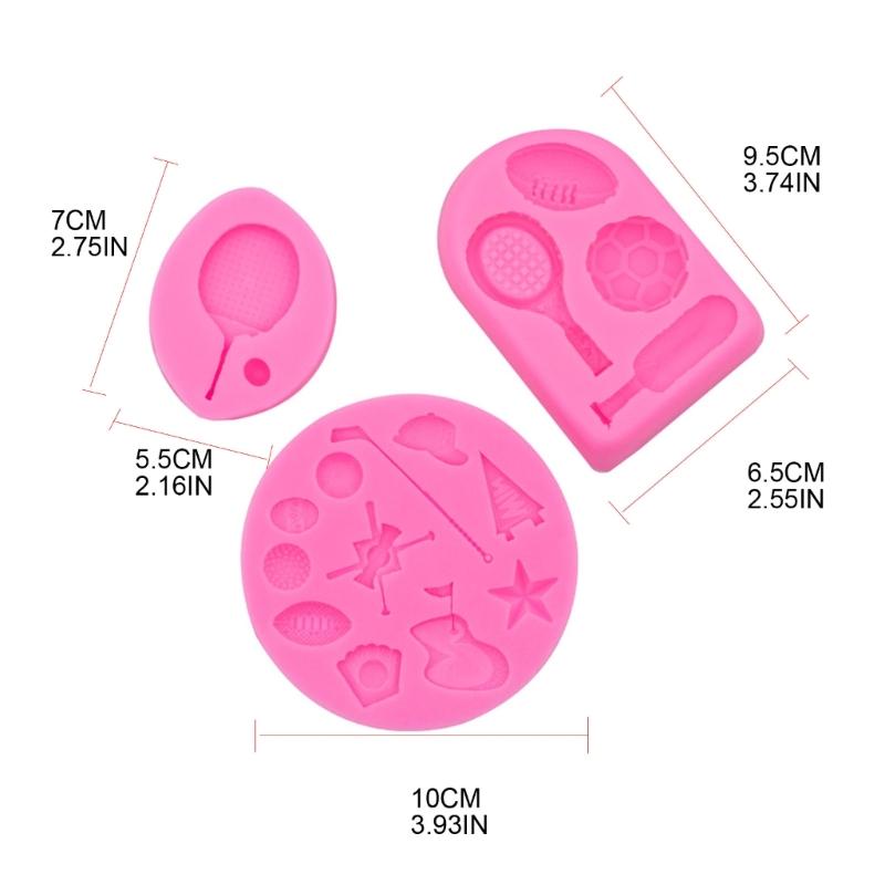 Table Tennis Football Cake Mold Fondant Cake Food Grade Silicone Mould Baking Tools Sugar Mold Chocolate Ornament Mold