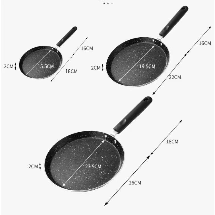 Non-stick Maifan Stone Frying Pan for Home, Flat-Bottomed Pancake Pan, Gas Stove Compatible