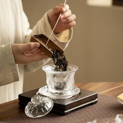 1 Stück Teeservice aus dickem Glas, Glasschüssel mit Eisabdeckung, Haushalts-Kung-Fu-Teetasse, Tee-Ei für Zuhause, Restaurant, Hotel, Büro, Teezubehör, Geschenk für Tee