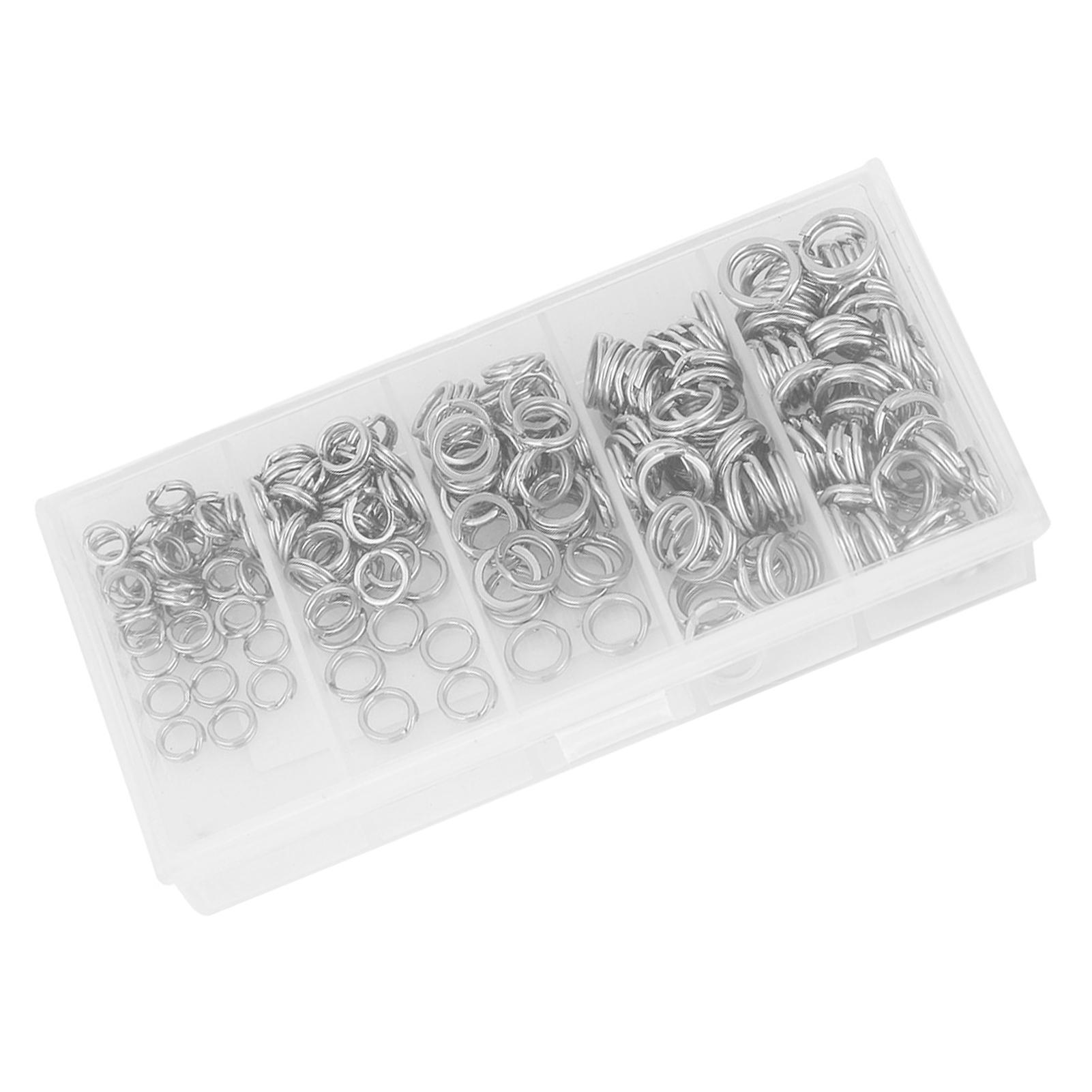 

200pcs Stainless Steel Double Split Ring Connector Fishing Tackle Accessories