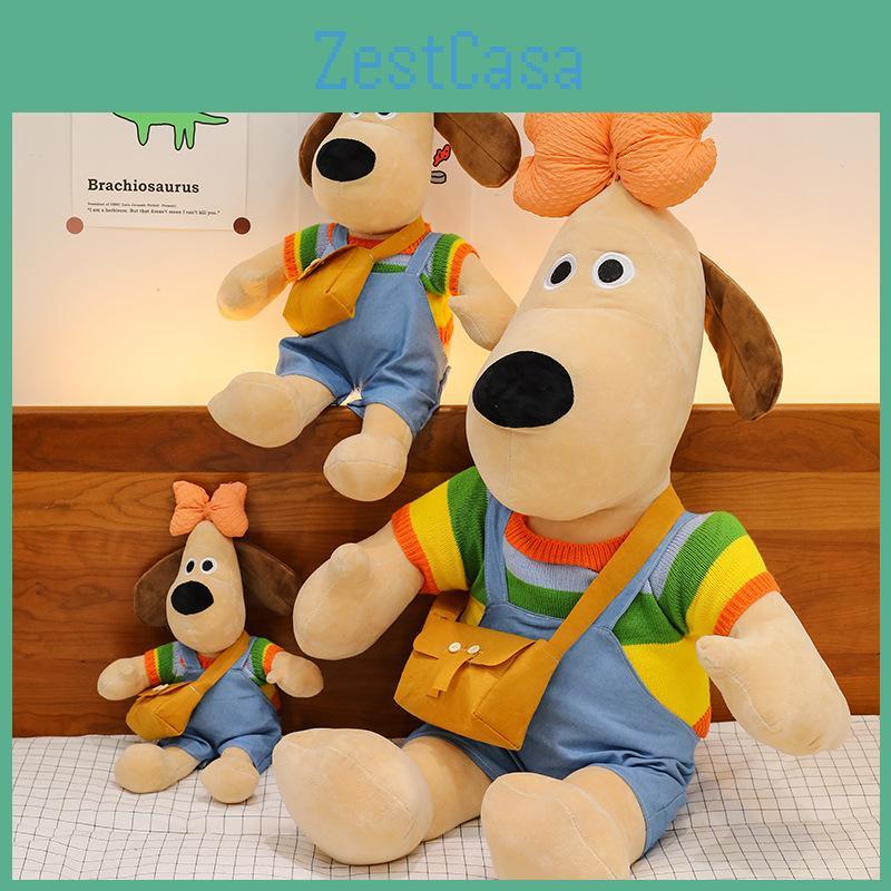 Cartoon Dog Wallacegromit Doll Plush Toy Bow Sweater Dog Animal Doll Gifts